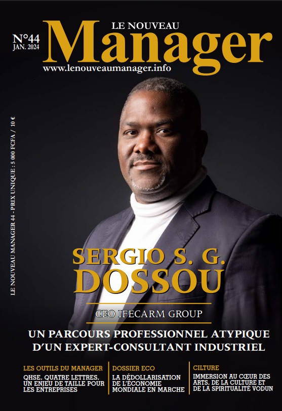 Sergio DOSSOU en couverture du magazine Le Nouveau Manager N°44